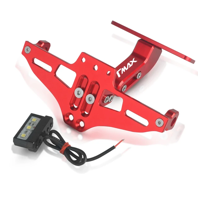 FOR YAMAHA TMAX 500 TMAX 530 TMAX 560 2001 2002 2003-2020 Motorcycle Adjustable Angle License Number Plate Frame Holder Bracket Red