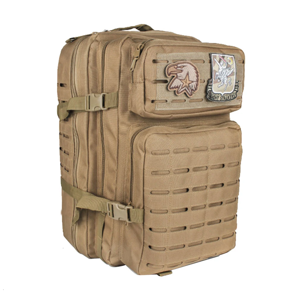 45L военный тактический охотничий рюкзак Molle сумка мужская водонепроницаемая камуфляжная лазерная резка страйкбол походный Кемпинг нейлоновый рюкзак - Цвет: Coyote Brown