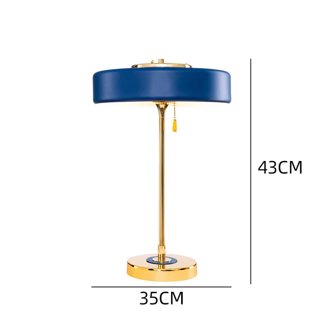 Fashion creative Nordic table lamp American simple bedroom bedside table living room study decorative table lamp LED lamp blue