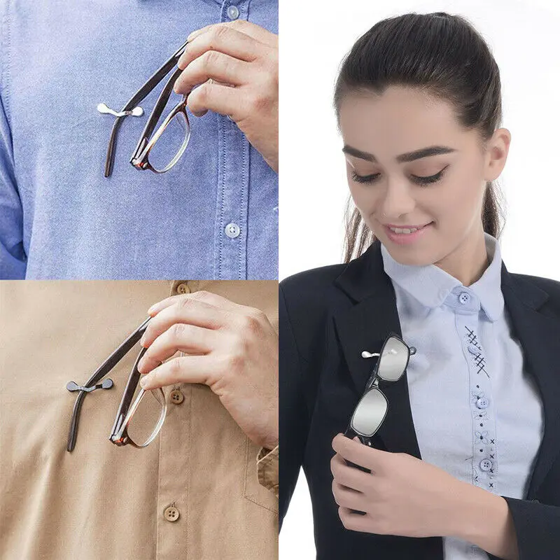 

Magnetic Stainless Steel Eyeglass Holder Eyewear Glasses Sunglasses Spectacles Clip Universal Earphone Key Eyeglass Holder Pin