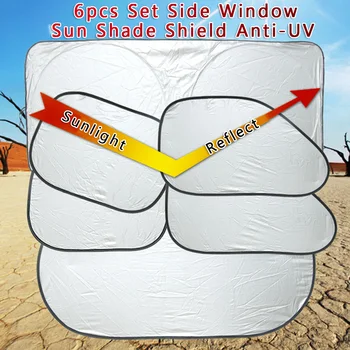 

Replaces Window Sun Shade Parts 6-In-1 Silver Tone Rear Block Sunshade