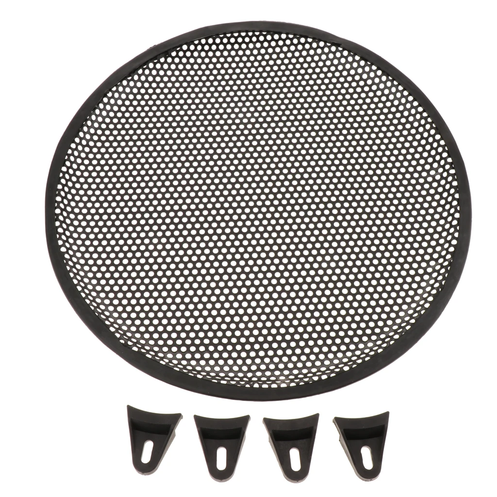 1Pcs 12 Inch Speaker Cover Case Protective Round Metal Mesh Grill, Black