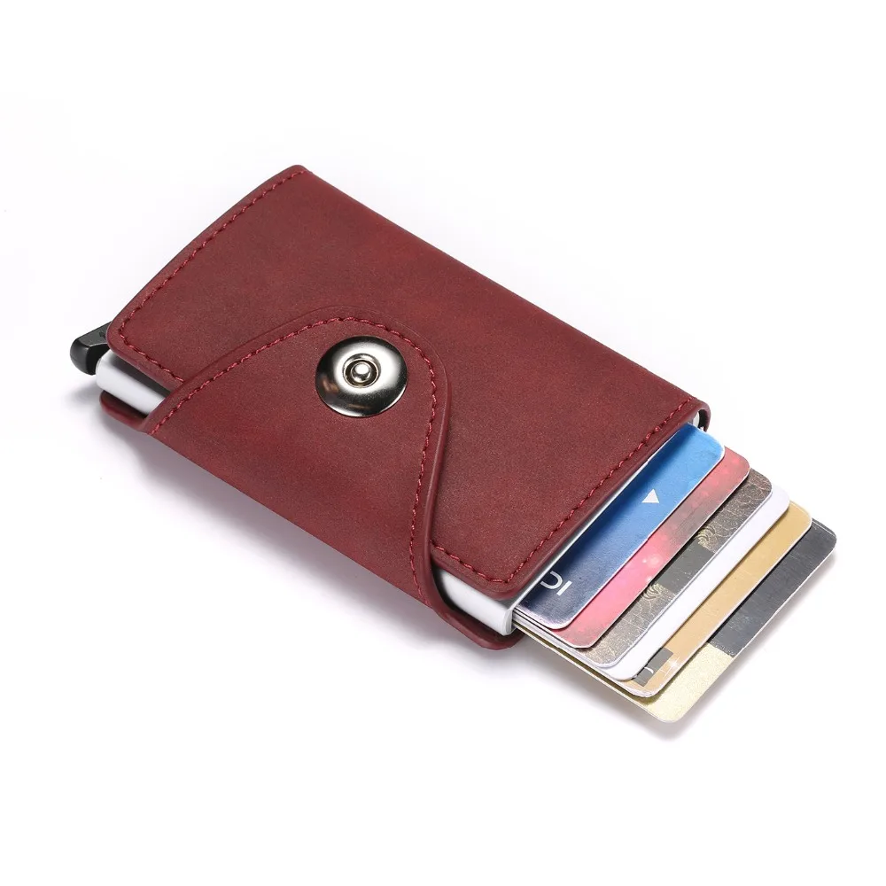 RFID визитница мужские кошельки сумка для денег Мужской винтажный короткий кошелек маленькие тонкие кожаные кошельки Мини тонкая защелка кошелек