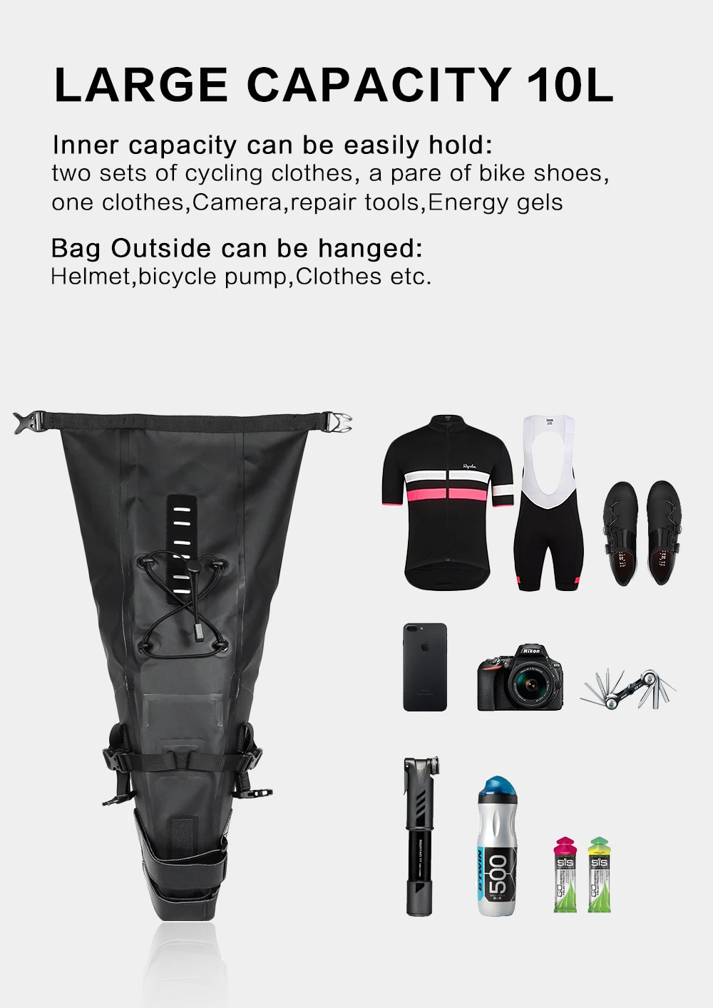 Rhinowalk RK18511 водонепроницаемая сумка для хвоста 5L/10L/13L ездовая сумка для шоссейного велосипеда