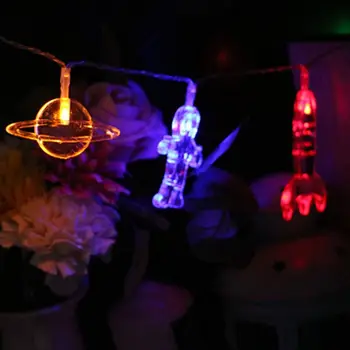 

Spaceman Rocket Cosmos String Light Warm/Colorfu LED for Baby Room Room Party F42B