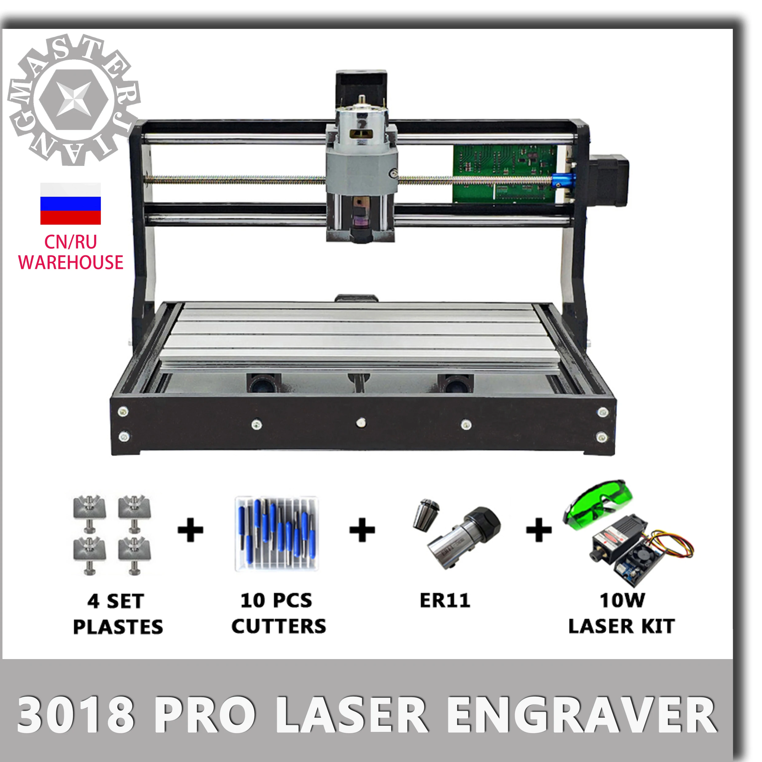 Новый фрезерный лазер CNC 3018 Pro GRBL с 3 Осями для печатных плат лазерный мини станок