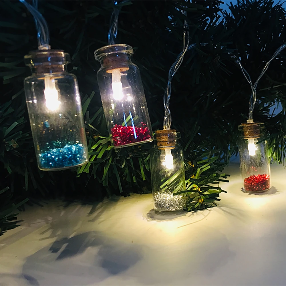 Креативная батарейка, работающая от Pvc Chippings Drift Bottle, светодиодный фонарь 10 светодиодный, для вечерние, для спальни или дома и улицы, для свадьбы