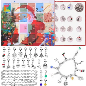 

1SET Christmas Ornaments Calendar Gift Box Advent Bracelet Necklace Set Christmas Party Ornaments Blind Box Cozy