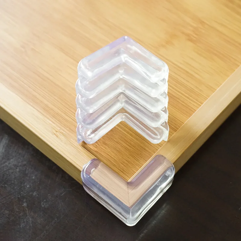 

4Pcs Child Transparent Table Corner Mat Furnitures Edge Cover PVC Baby Security Protection Anti-collision Bed Corner Protector