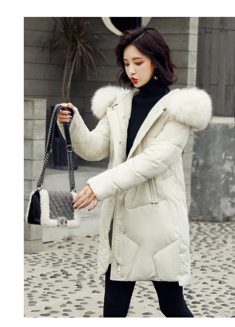 New Winter Hooded Women Warm Down Coat Casual Long Down Jackets Ladies Thicken Women Cotton Parka Outerwear Korean Coat