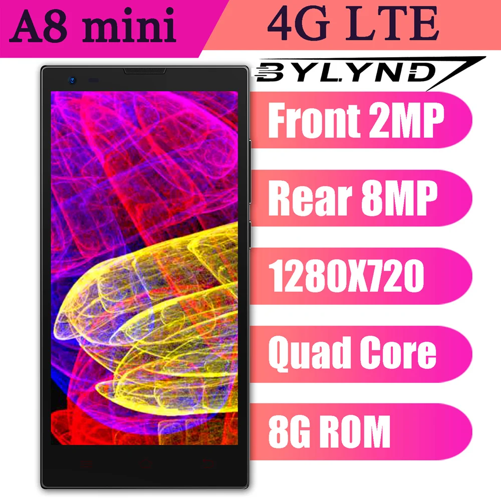 A8 Мини Дешевые celulares 4G LTE смартфоны четырехъядерный 1G ram + 8G rom 8MP камеры android