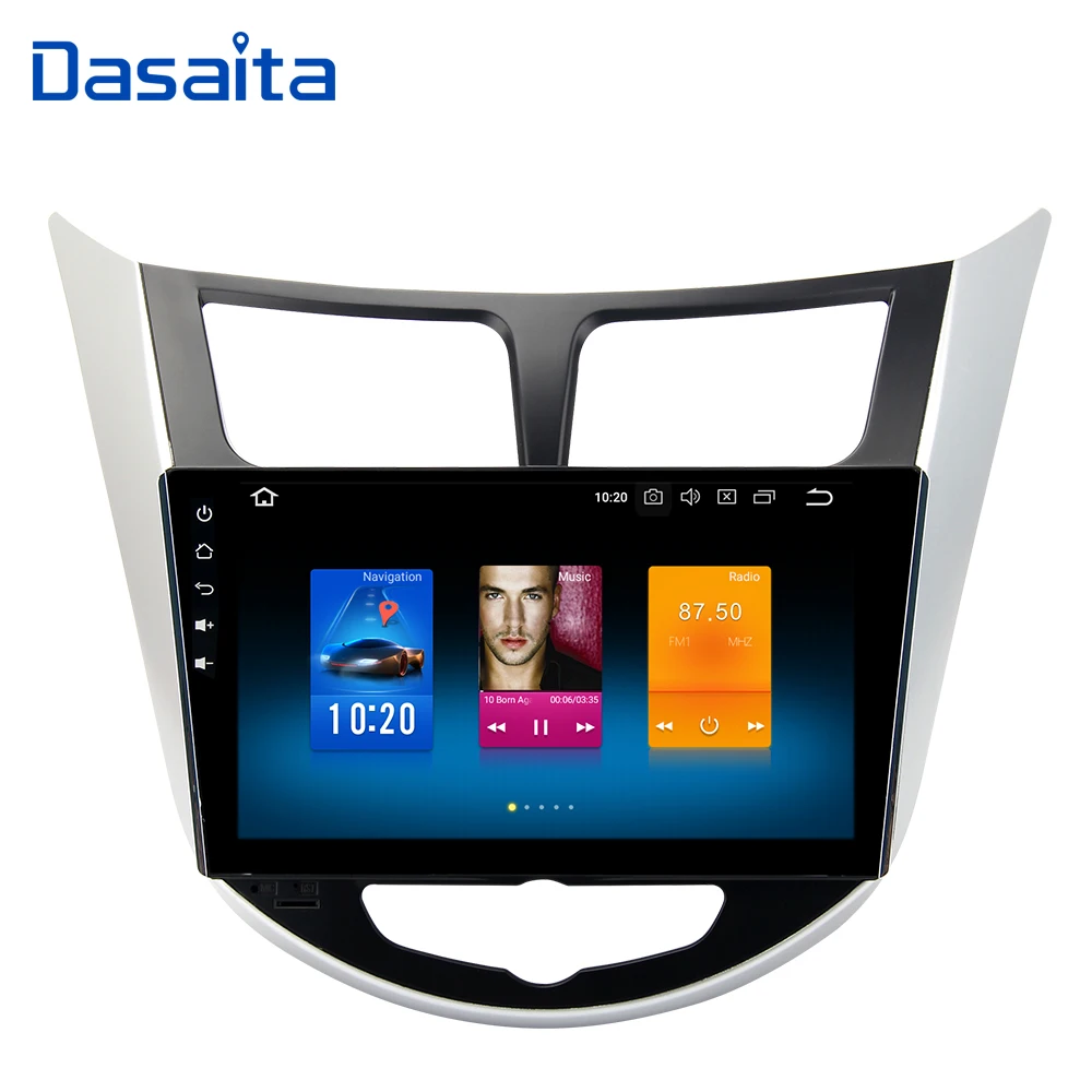 Dasaita " Android 9,0 автомобильный gps радио плеер для hyundai Verna Solaris I25 2010 2011 с восьмиядерным 4 гб+ 32 гб авто стерео радио