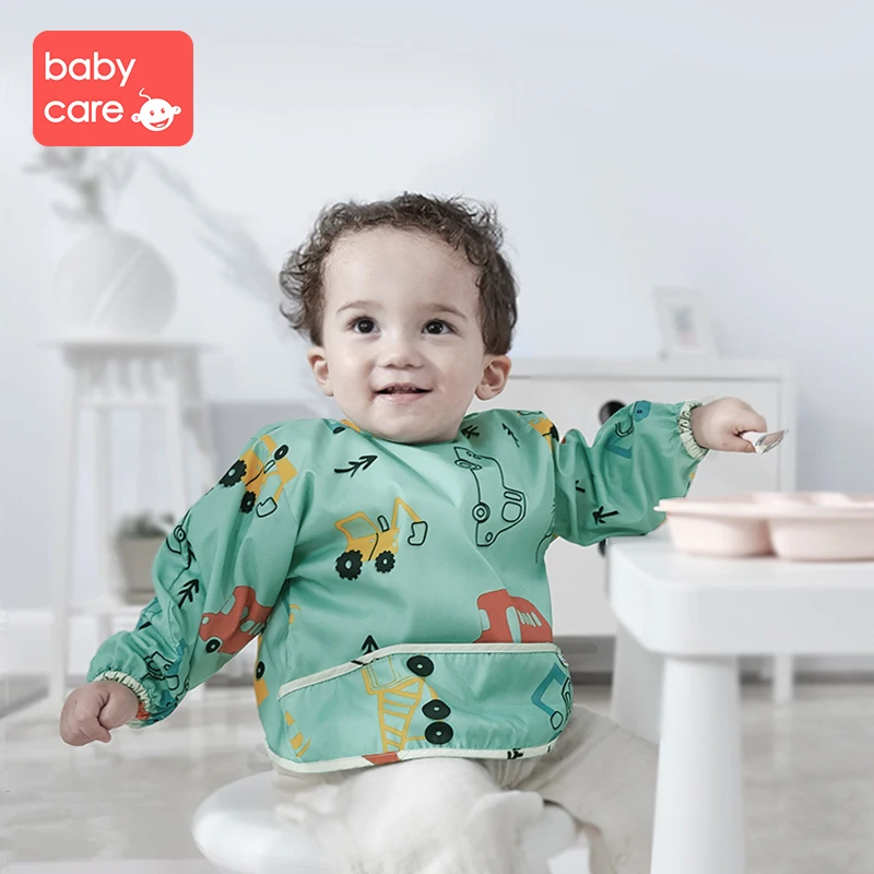 

Babycare Cute Baby Bibs Waterproof Long Sleeve Apron Children Feeding Smock Bib Burp Clothes Soft Eat Toddler Clothing