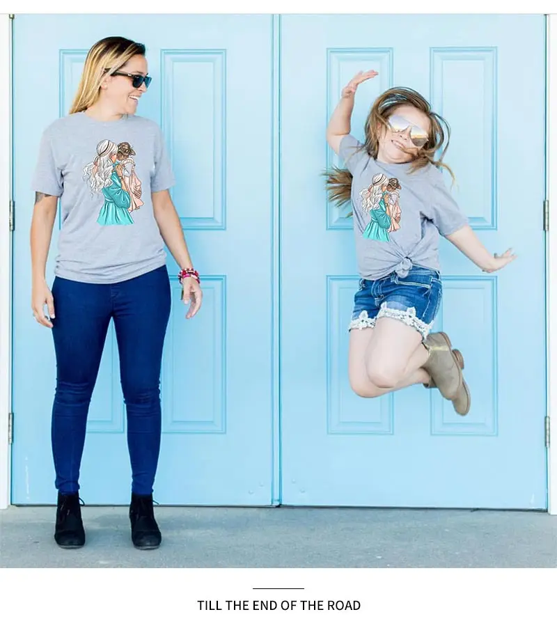 MVUPP/одинаковые футболки для мамы и дочки; Семейные комплекты для мамы и дочки; одежда для мамы и дочки; белые большие маленькие сестры; мама