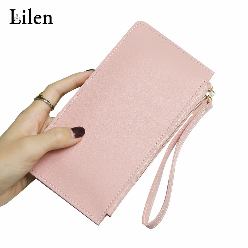 

LILEN Simple Quality Soft PU Long Wallets Fashion Large Capacity Clutch Bag Women's Wallet