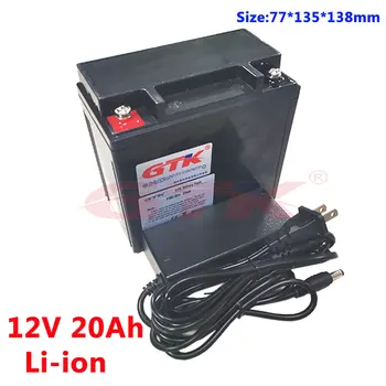 

GTK 12v lithium ion battery 20Ah 12v with BMS for electric bike motor 12v 300w backup power wheelchair +12.6V 3A Charger