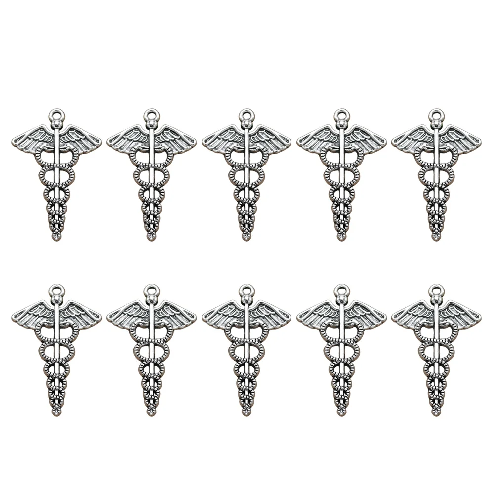 10 шт. ретро Подвески в форме кадуцея из сплава шармы сделай сам ювелирные изделия