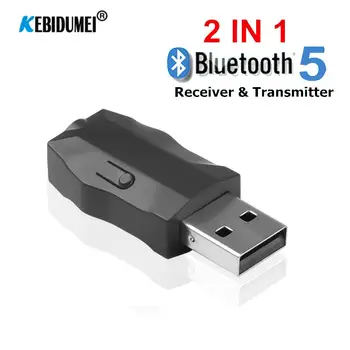 

2 IN 1 Bluetooth 5.0 Receiver Transmitter 3.5mm Jack AUX USB Power Wireless Audio For TV PC Car Radio MP3 Player BT-Earphone