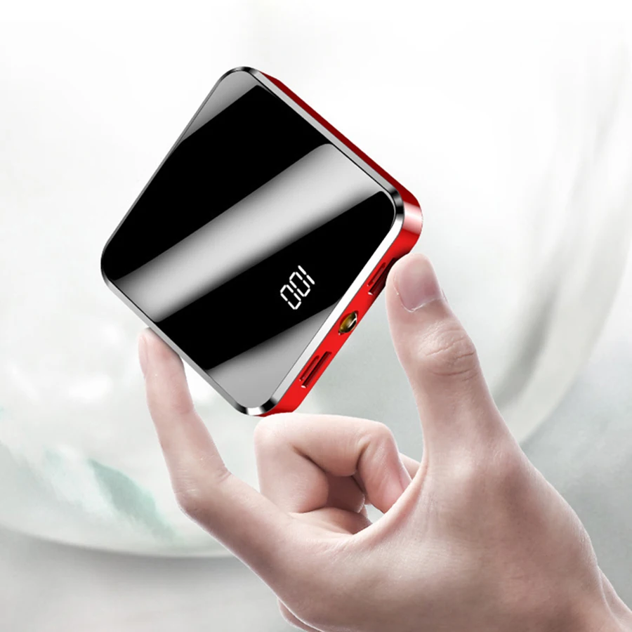 Mini Power Bank 20000mAh Portable Charger Mirror Screen Poverbank External Battery Pack Powerbank For Smart Mobile Phone | Мобильные