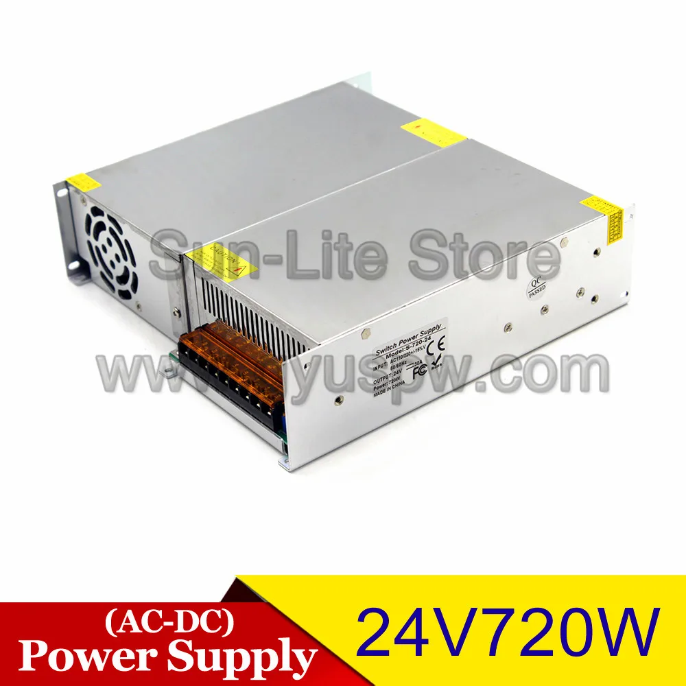 24V 30A 720W Универсальный Регулируемый трансформатор Импульсный источник питания Драйвер для камеры видеонаблюдения Светодиодная лента AC 110V 220V вход в DC 24V