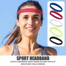 Новая модная спортивная повязка на голову эластичная противоскользящая впитывающая пот лента силиконовая Йога Велоспорт спортивный напульсник Бег Велоспорт