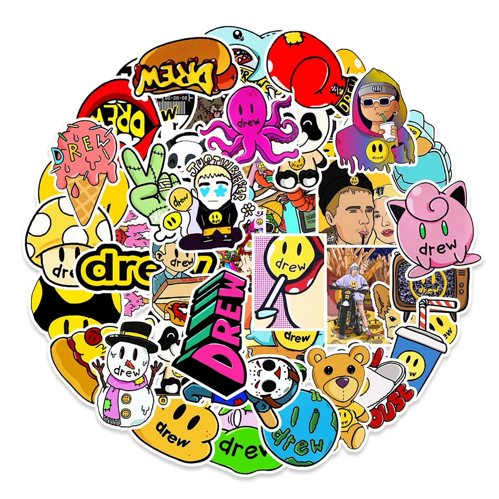 10/30/50PCS Drew Personalized Cartoon Graffiti Waterproof Sticker Suitcase Notebook Car Refrigerator SkateboardWaterCupWholesale 44 pcs cartoon kawaii funny graffiti stickers car guitar motorcycle luggage suitcase journal scrapbook album supplies decal toy