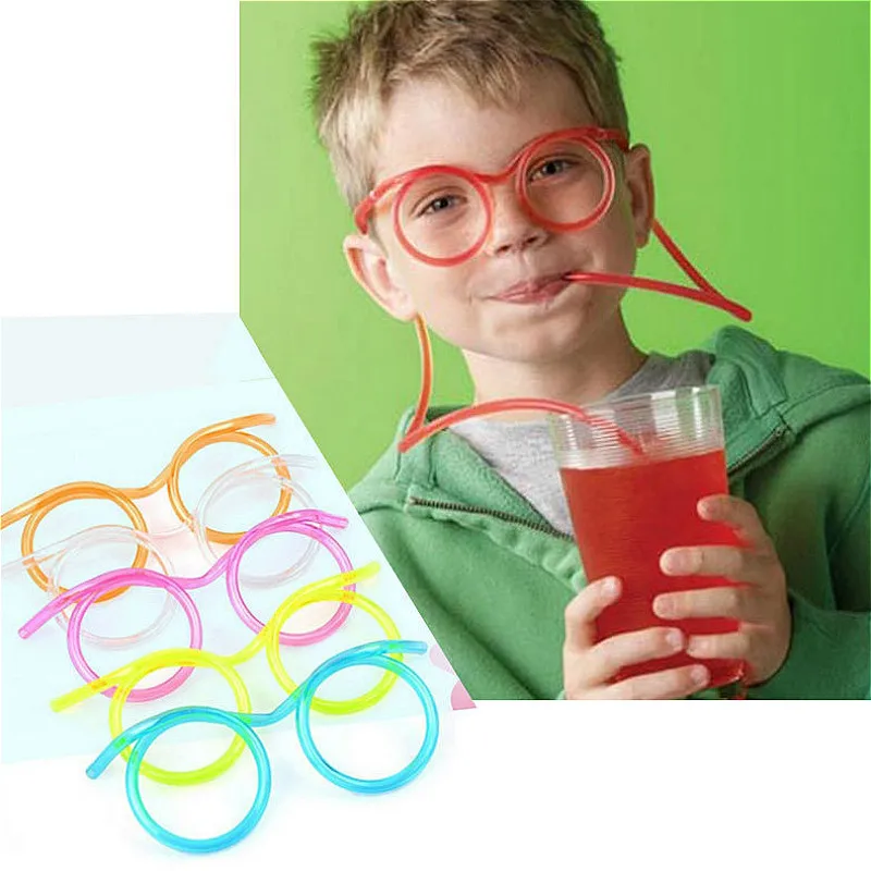 Toy Tube-Tools Straw-Glasses Bar-Supplies Novelty Plastic Soft Flexible Kids Kawaii Fun