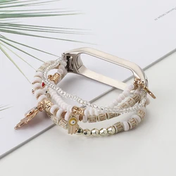 Elegant Elastic Watch Strap Accessory for Mi Band 3 4 (White)