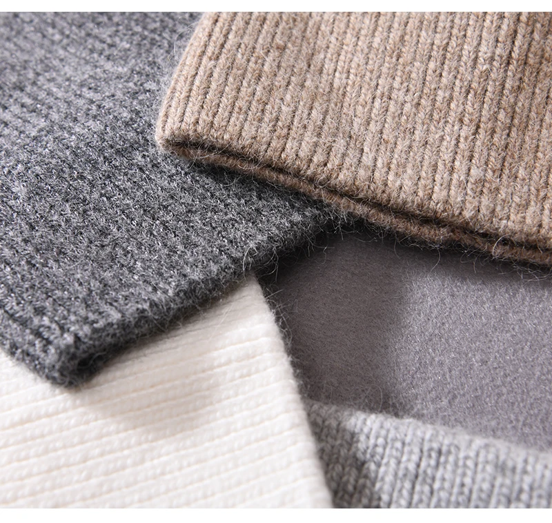 Jxwatcher Lässige Beanie-Mütze für Kinder, Babys, Kinder, warme Kaschmir-Strickmütze, modisch, einfarbig, gestreift, Mütze, Unisex – Detail 8