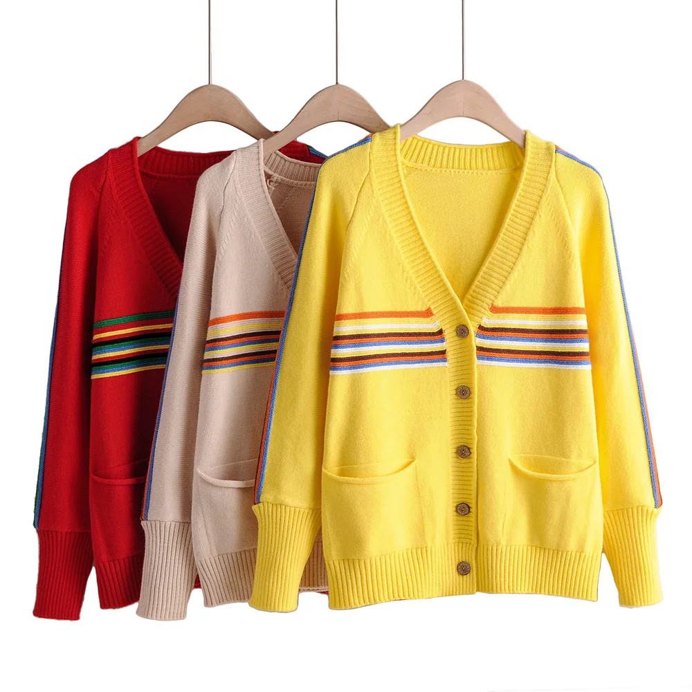 Женский вязаный свитер повседневный джемпер с v-образным вырезом и