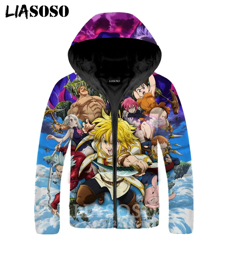 Куртка The Seven Deadly Sins для мужчин и женщин Estarossa 3D принт аниме плюс бархат утолщение молнии толстовки теплый пуховик пальто A325 - Цвет: 19