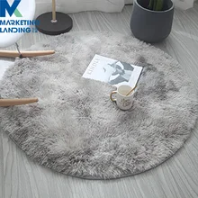 Пушистый круглый светильник, серый ковер, ковры для гостиной, декор из искусственного меха, ковер для детей, длинный плюш, s, спальня, лохматый уголок