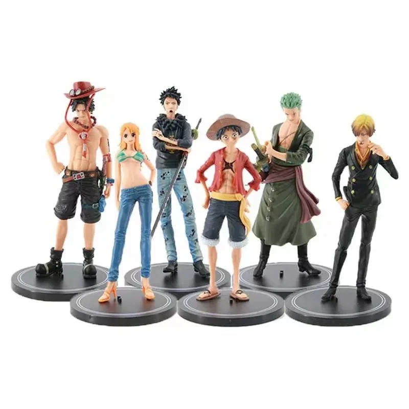 6 шт./лот новая цельная Обезьяна D Luffy Ace Sanji Roronoa Zoro Nami ПВХ экшн-фигурка аниме