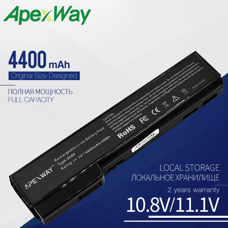 Аккумулятор Apexway для ноутбука HP 6360T 6360b 8460p 8460w 8470w 8560p 8570p 8760p 8760w 8770p 6460b 6465b 6560b 656565b |