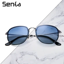 

Polarized UV400 Vintage Metal Rectangle Women Shades Sunglasses Man Luxury Brand 2021 Trend Fashion American Style Designer