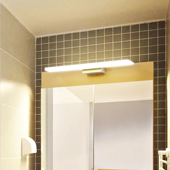 

Brief Modern Brushed Aluminum LED Wall Lamp Bathroom Toilet Long Vanity Front Mirror Light Wall Mounted Sconces Dresser Lighting