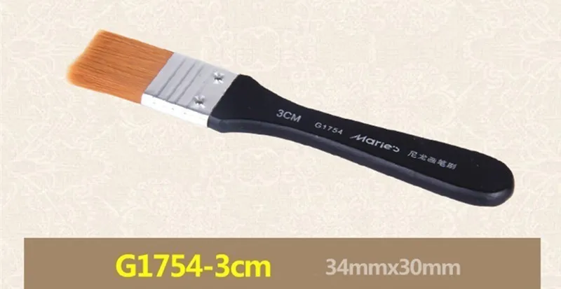 Nylon Hair Wood Handle Watercolor Oil Paintbrush Arcylic Brushes Painting Drawing Art School Stationary Supplies 03180 - Цвет: 34X30mm