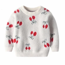 Новинка года; детский зимний свитер; шерстяные вязаные свитера для мальчиков и девочек; высококачественные детские Бархатные Топы с вышивкой