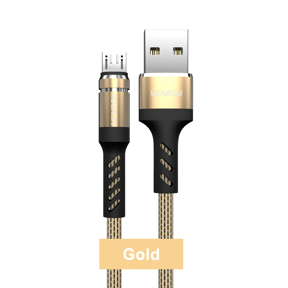 VENROII 1 м Micro USB кабель для huawei Honor 8X 9X Быстрая зарядка шнур данных Android телефон для samsung J5 J6 Xiaomi Redmi Note 4 5 - Цвет: Gold