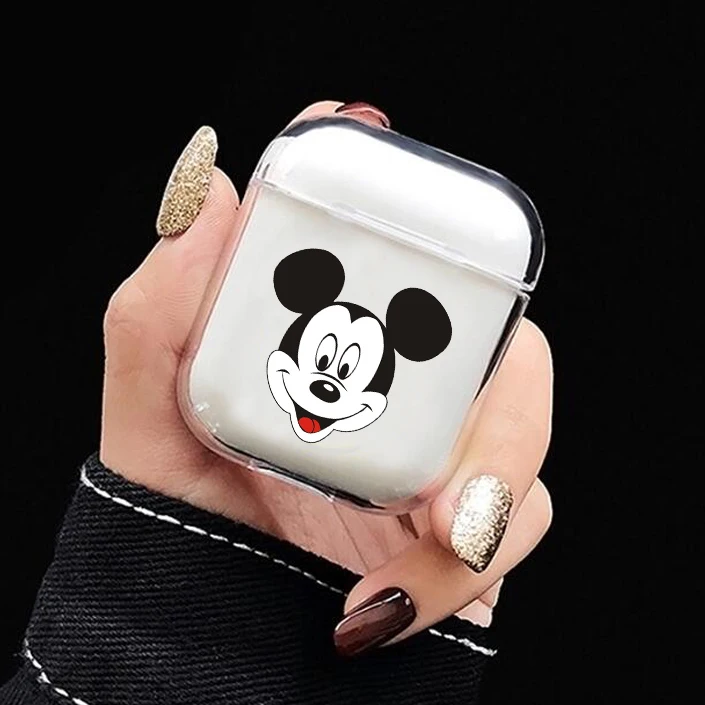 Мультяшный чехол для Airpods, милый, с милым сердечком, прозрачный, Жесткий Чехол для ПК, чехлы для AirPods, защитные беспроводные наушники