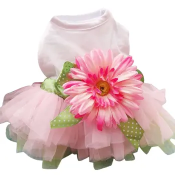 

Pet Dog Dress Spring Summer Clothes Cute Sunflower Princess Skirt Wedding Ball Gown Party Dress Pet Supplies