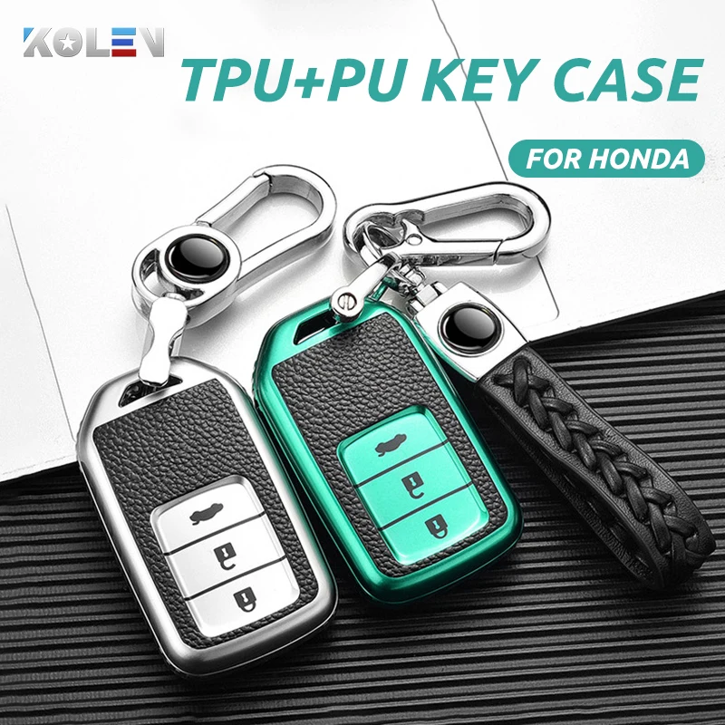 

TPU+PU Car Remote Key Cover Case Fob For Honda Accord CRV CR-V Civic Pilot Odyssey Fit City Crider Jade Vezel Key Protect Shell