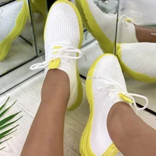 

Women Sneakers For Women's Flat Tennis Shoe Big Size 43 Mesh Fashion Comfort Vulcanized Shoes Ladies Lace Up Female Casual Shoe