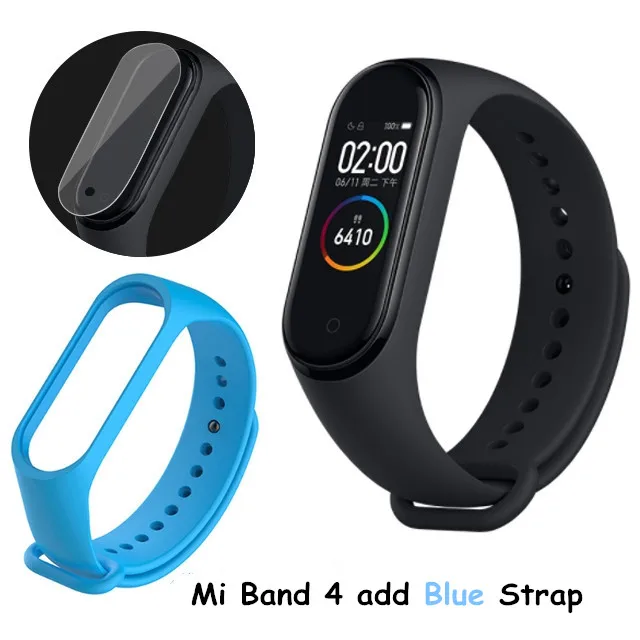 Xiaomi mi Band 4, умный браслет 3, Bluetooth 5,0, браслет для фитнеса, Traker AMOLED, цветной сенсорный экран, mi Band 4, спортивный, Smartband 4 - Цвет: B Add Sky Blue Strap