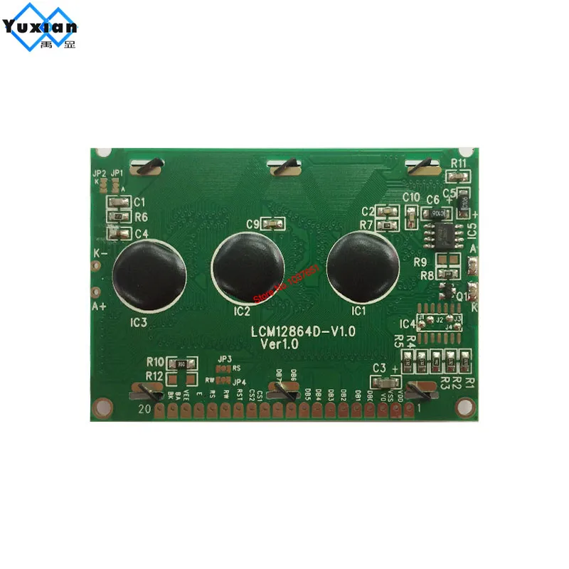 LCM12864D-V1.0 12864 ブルー 3.3v ホワイト lcd ディスプレイ 75x52