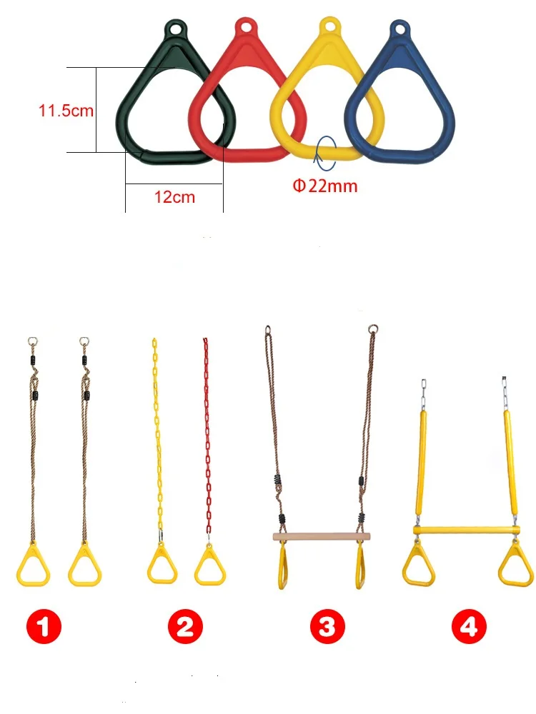 Kids Swings Rings Outdoor Playground Games Pull Ring Gym Rings For Kids Boy Girl Arm Training Pull Up Ring Sports Indoor Swing 4