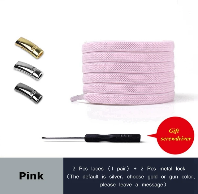 2021 New Magnetic Shoe laces Elastic No tie Shoelaces for Sneakers 24 Color Lazy Shoelace Lock One Size Fits All Kids & Adult Pink