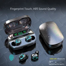 Bluetooth наушники, бинауральные беспроводные наушники, спортивные 5D стерео наушники, водонепроницаемые, 3500 мАч, внешний аккумулятор, беспроводные наушники