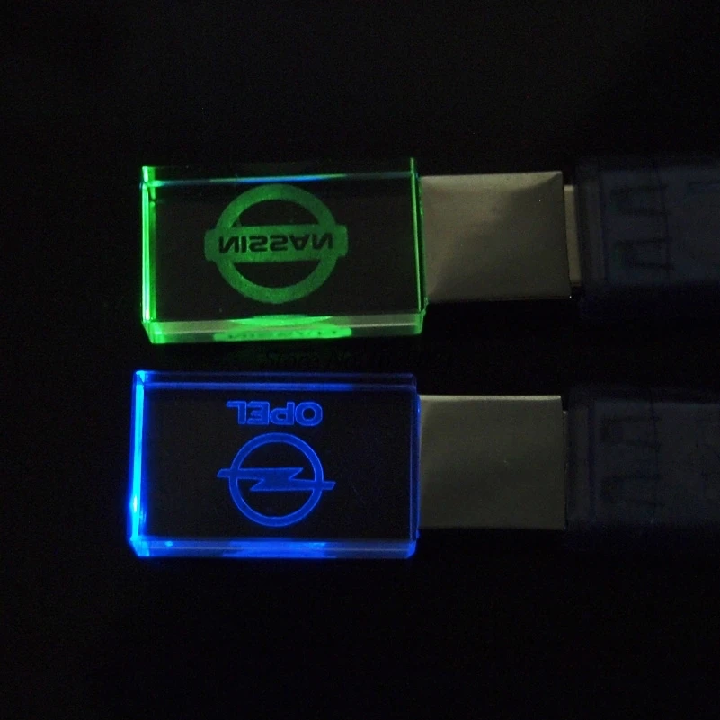 Горячая Распродажа кристалл Автомобильные брелки с логотипом для OPEL & NISSAN USB флэш