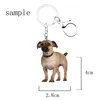 Acrylic German Boxer Dog Keyring Animal Charms Dogs Not 3D Keychain Men Car Key Chain Ring best friends Gifts for Women ladies ► Photo 3/3